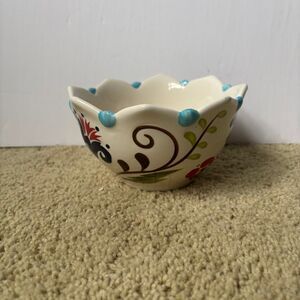 Vida Eva Mendes Espana Jardine Handcrafted Flower Shape Cereal Bowl 6"